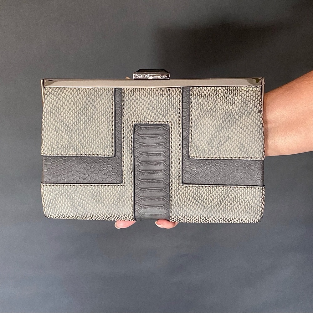 Faux Snakeskin Textured Clutch